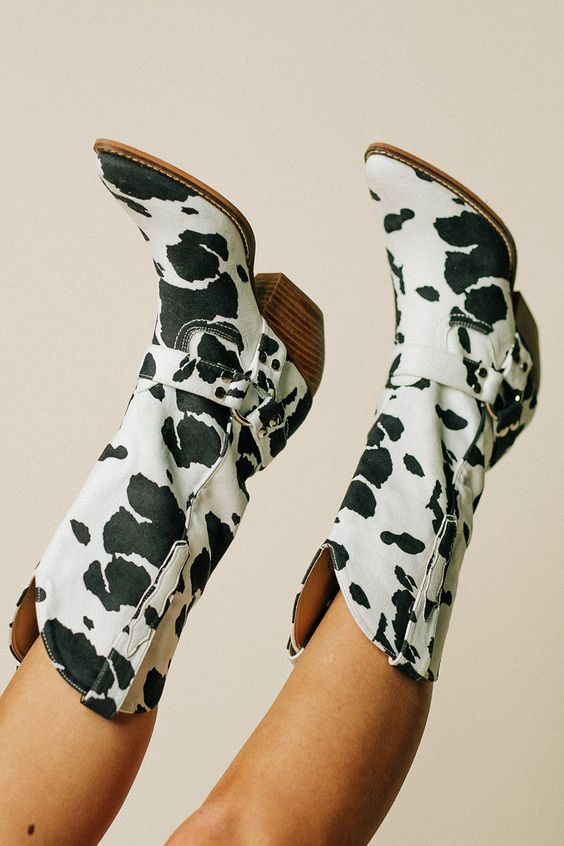 Women's Cow Print Mid-Calf Western Boots – Sutton James Sutton James