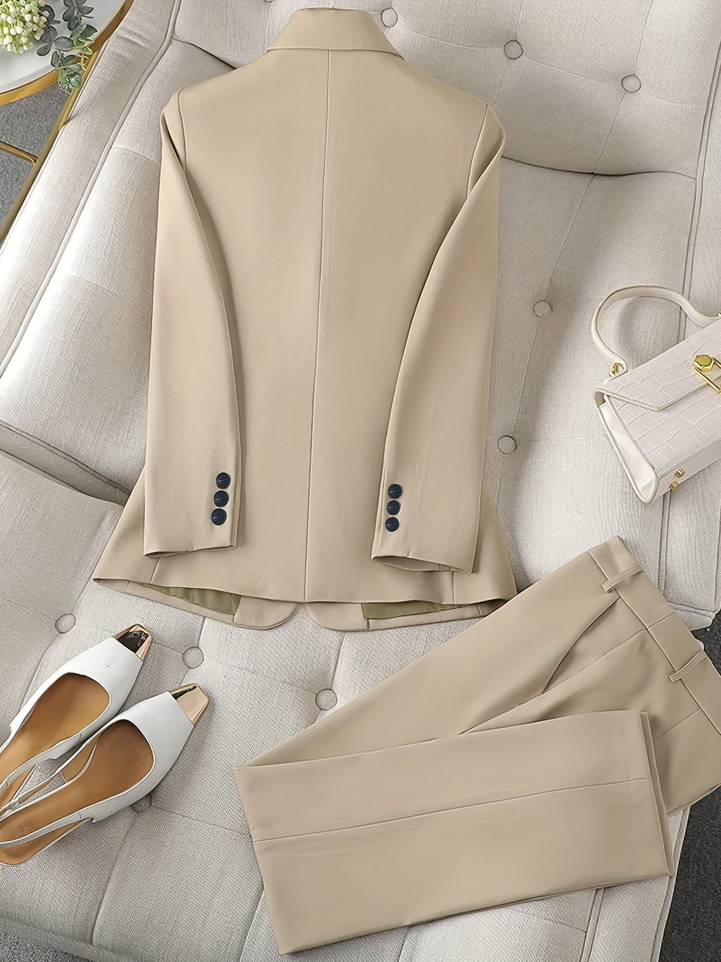Women's Notched Lapel Blazer Set Sutton James