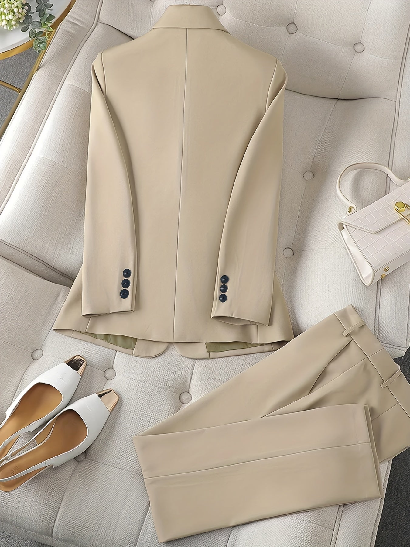 Women's Notched Lapel Blazer Set Sutton James