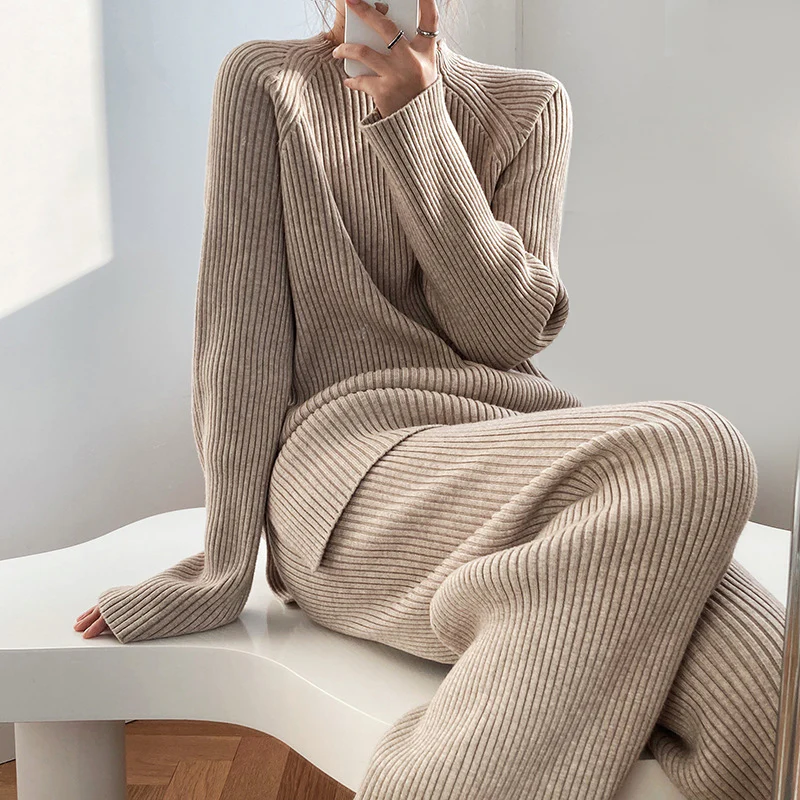 Women's Wide Leg Ribbed Knit Two-Piece Set – Sutton James Sutton James