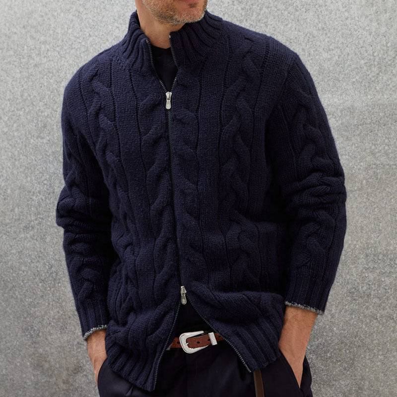 Marco | Men's Zip-Up Cable Knit Sweater Sutton James