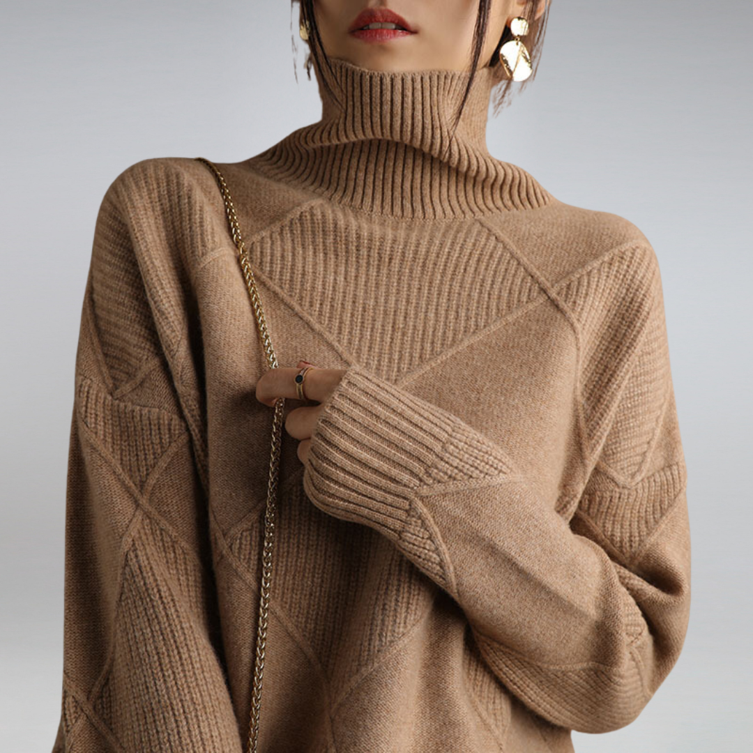 Filipa Women's Sweater | Cashmere Turtleneck Loose Fit Sweater Sutton James