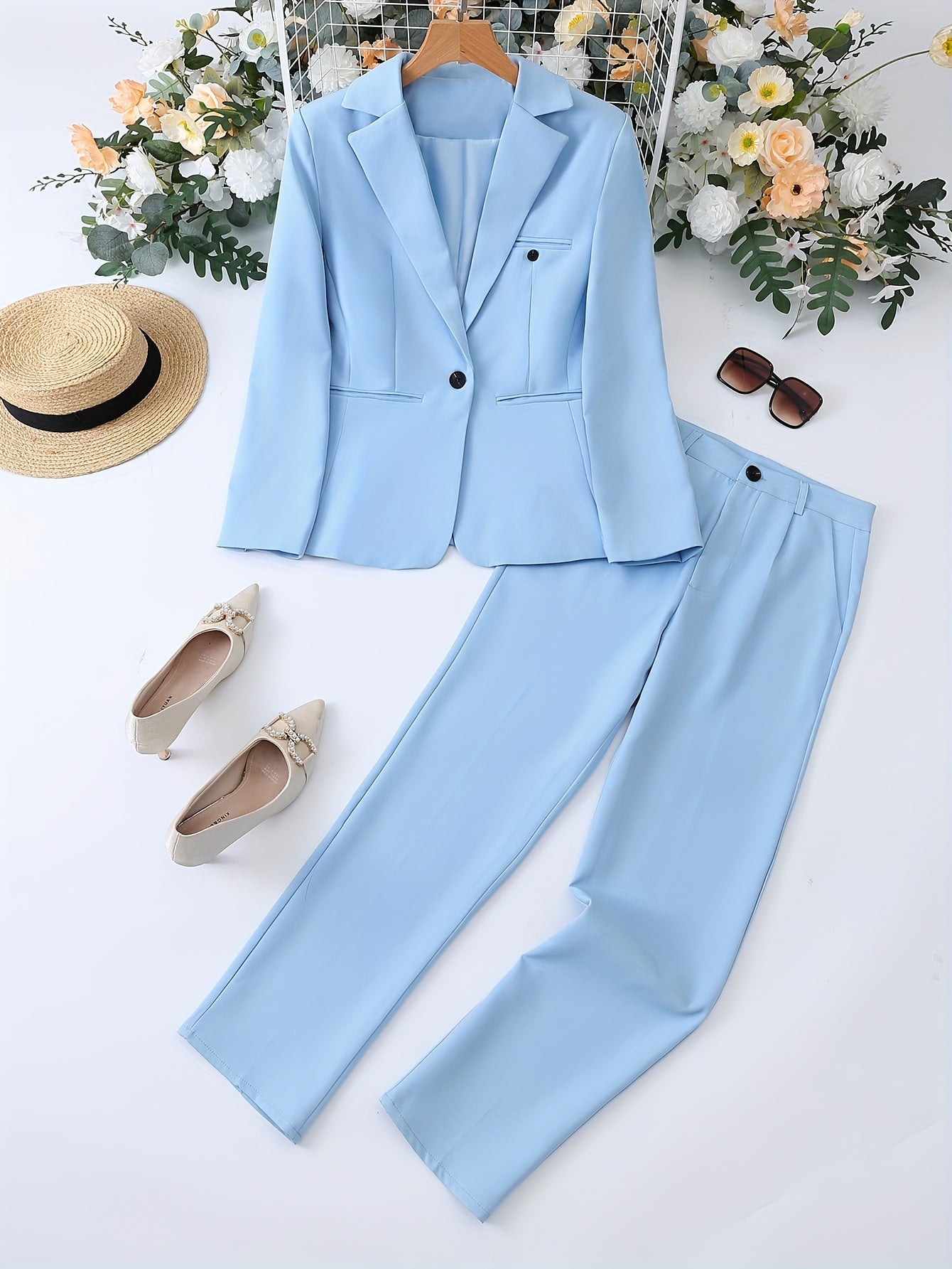 Women's Notched Lapel Blazer Set Sutton James