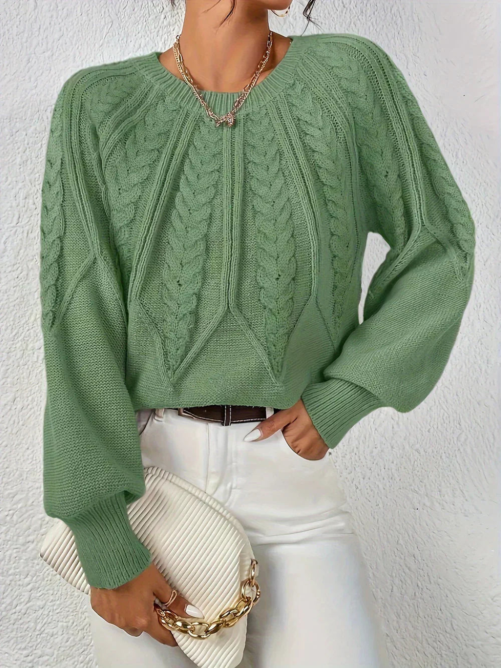 Women's Cable Knit Raglan Sleeve Sweater – Sutton James Sutton James