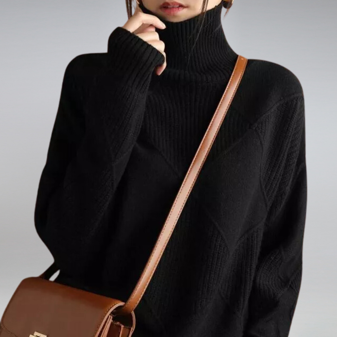 Filipa Women's Sweater | Cashmere Turtleneck Loose Fit Sweater Sutton James