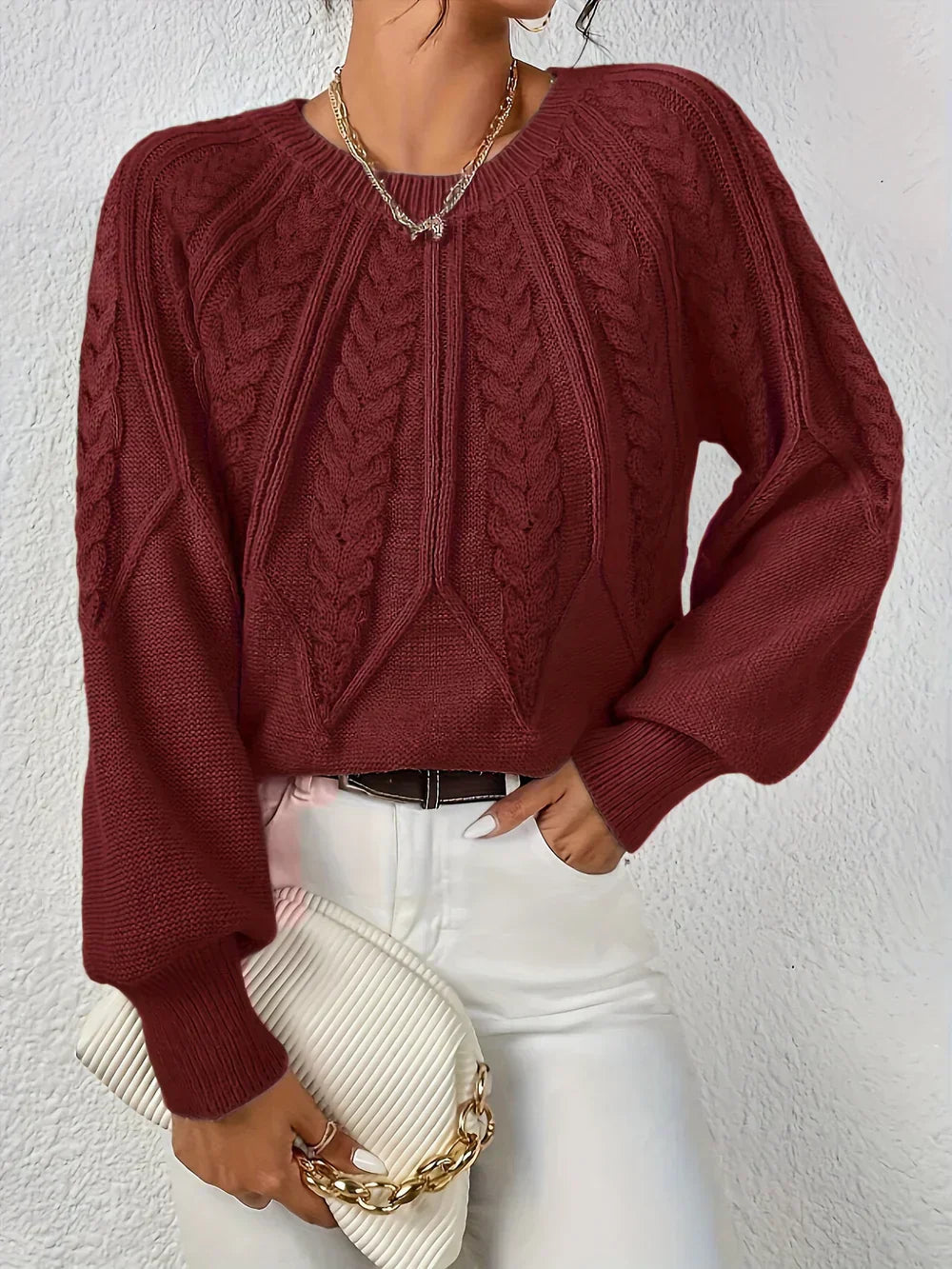 Women's Cable Knit Raglan Sleeve Sweater – Sutton James Sutton James
