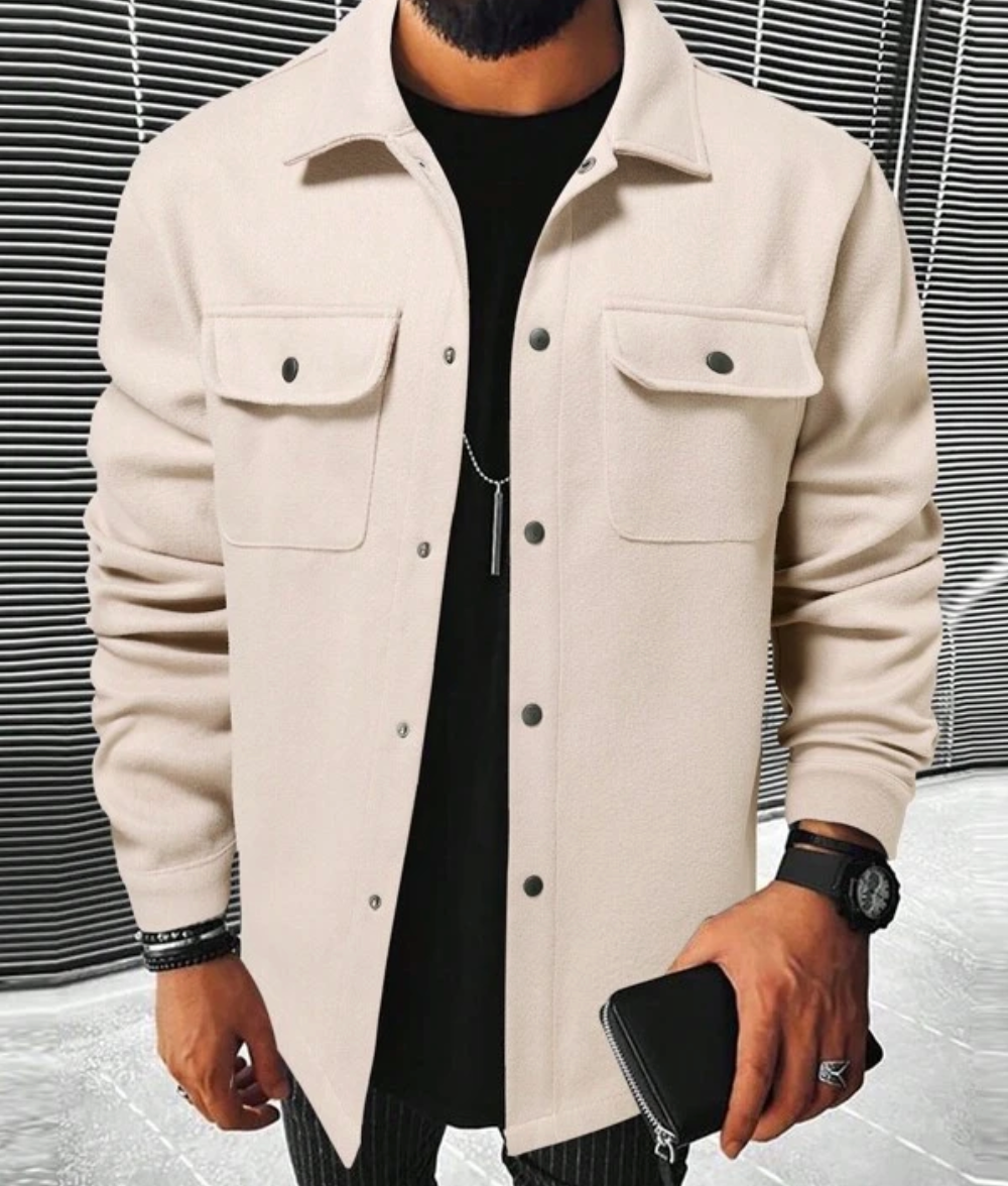 Men’s Button-Down Shirt – Relaxed Fit – Cotton Blend – Chest Pockets – Smart Casual Sutton James