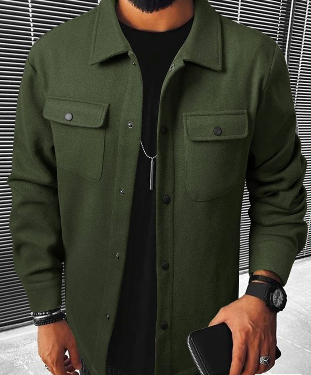 Men’s Button-Down Shirt – Relaxed Fit – Cotton Blend – Chest Pockets – Smart Casual Sutton James