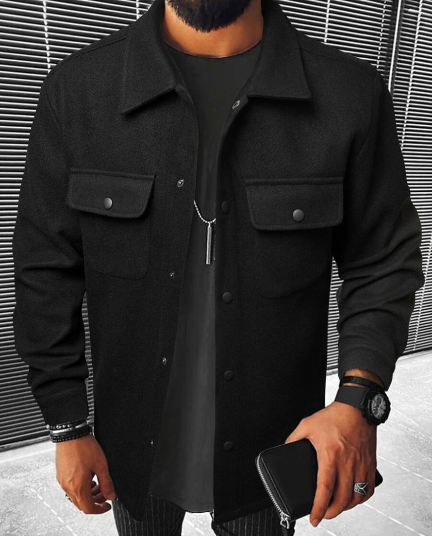 Men’s Button-Down Shirt – Relaxed Fit – Cotton Blend – Chest Pockets – Smart Casual Sutton James