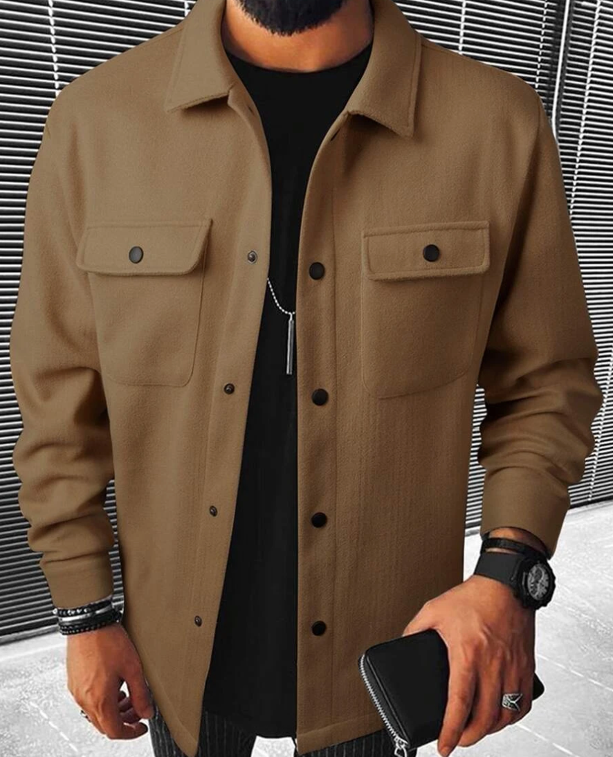 Men’s Button-Down Shirt – Relaxed Fit – Cotton Blend – Chest Pockets – Smart Casual Sutton James