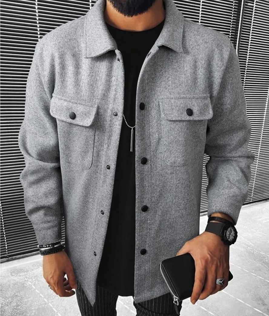 Men’s Button-Down Shirt – Relaxed Fit – Cotton Blend – Chest Pockets – Smart Casual Sutton James