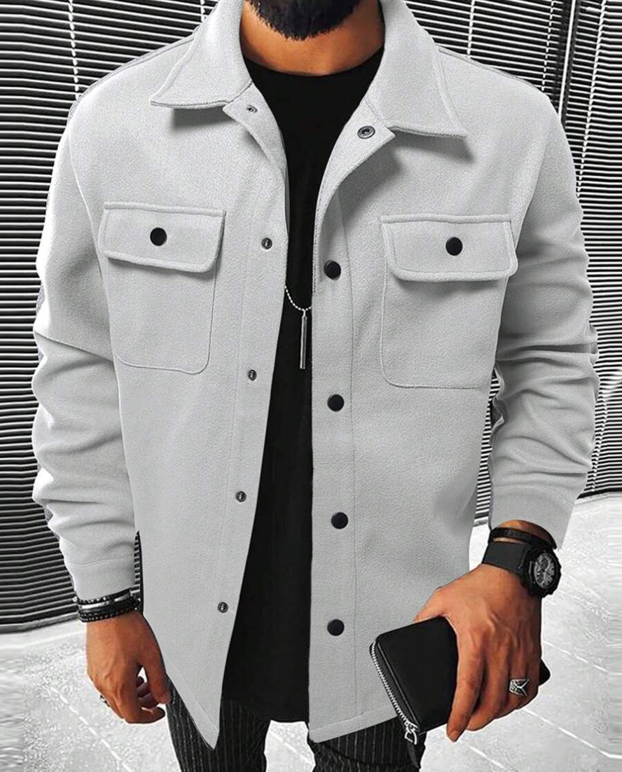 Men’s Button-Down Shirt – Relaxed Fit – Cotton Blend – Chest Pockets – Smart Casual Sutton James