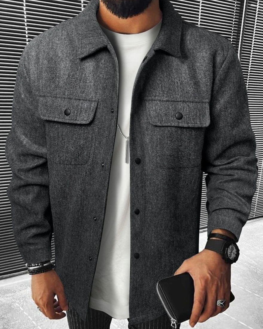 Men’s Button-Down Shirt – Relaxed Fit – Cotton Blend – Chest Pockets – Smart Casual Sutton James