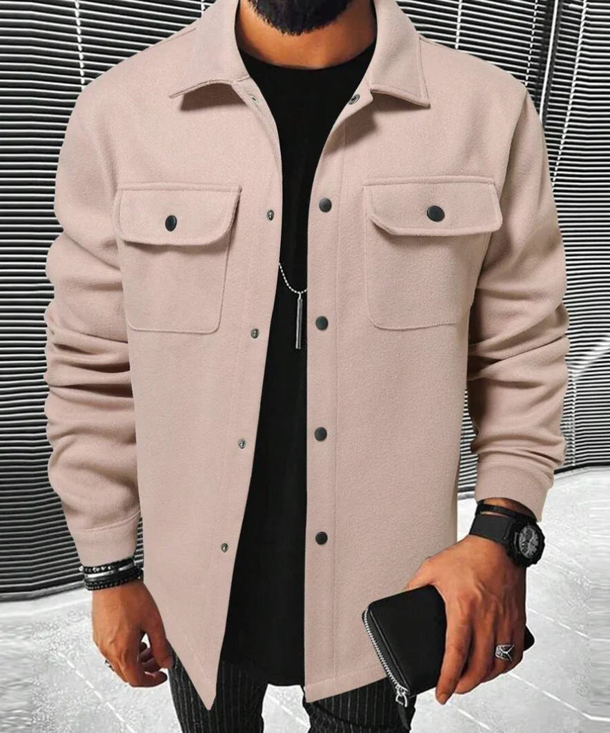Men’s Button-Down Shirt – Relaxed Fit – Cotton Blend – Chest Pockets – Smart Casual Sutton James