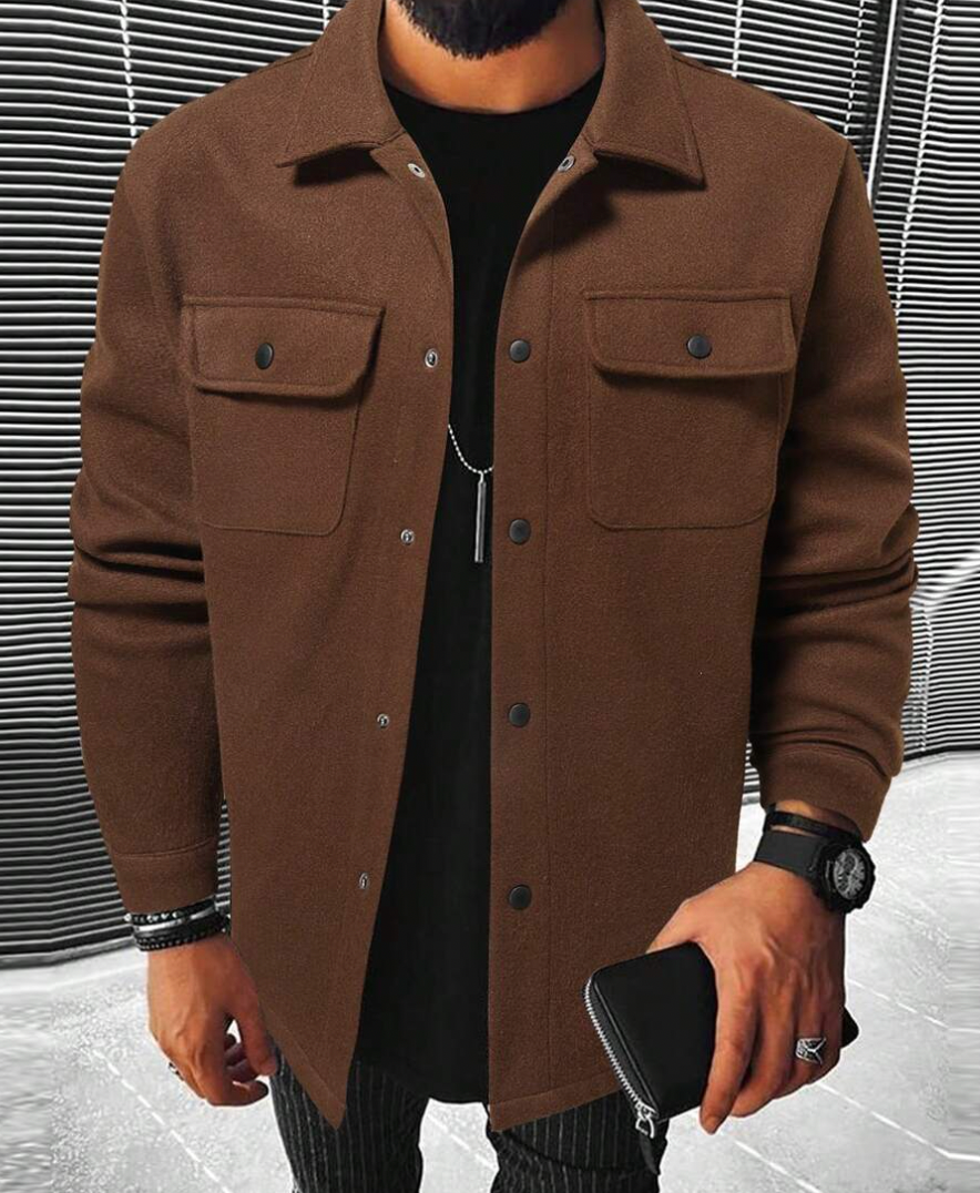 Men’s Button-Down Shirt – Relaxed Fit – Cotton Blend – Chest Pockets – Smart Casual Sutton James