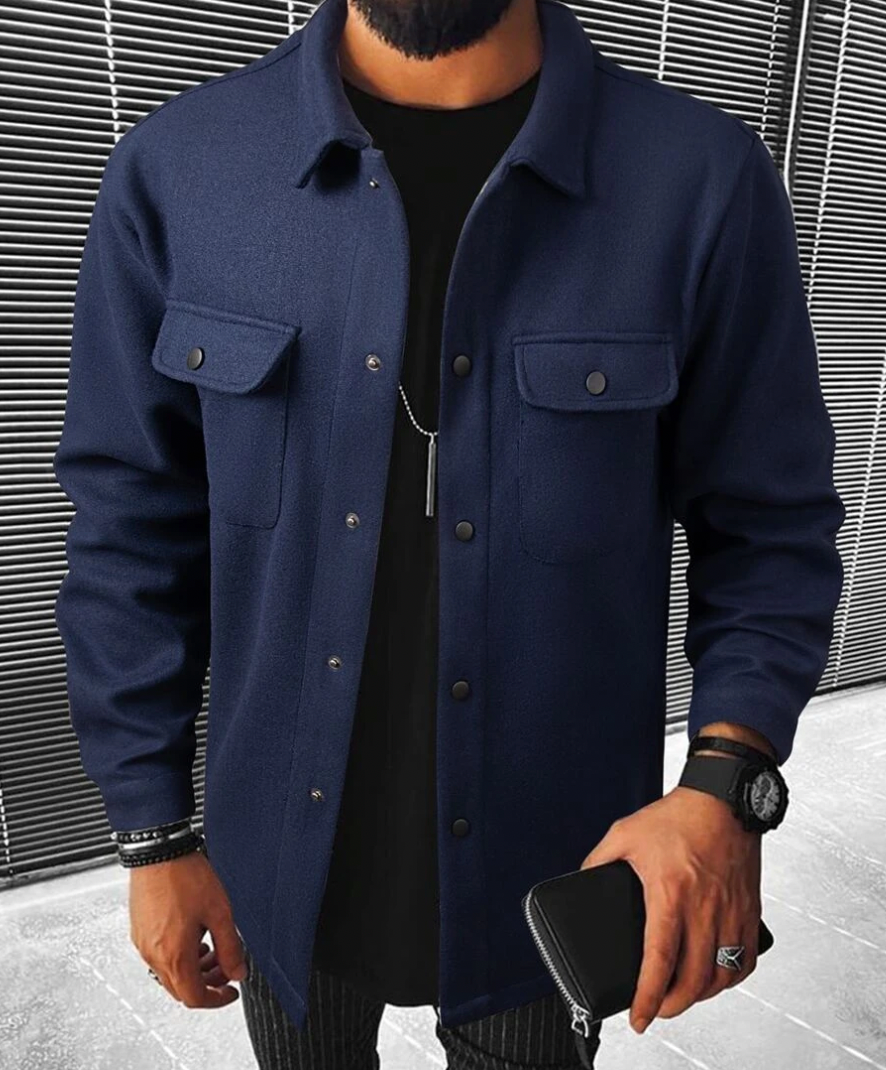 Men’s Button-Down Shirt – Relaxed Fit – Cotton Blend – Chest Pockets – Smart Casual Sutton James