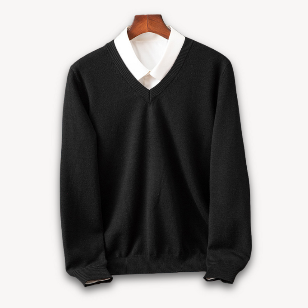 Men's Cashmere V-Neck Sweater - Slim Fit - Soft & Lightweight - Casual & Formal Wear - Adult Clothing Sutton James