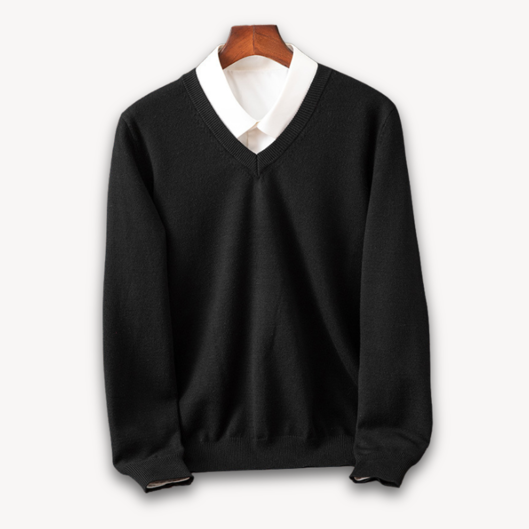 Men's Cashmere V-Neck Sweater - Slim Fit - Soft & Lightweight - Casual & Formal Wear - Adult Clothing Sutton James