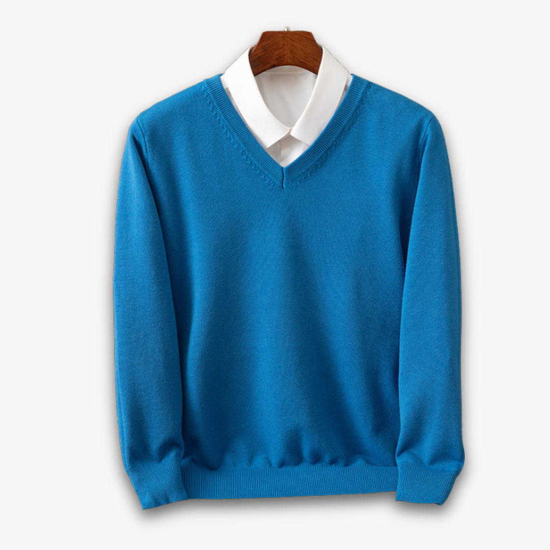 Men's Cashmere V-Neck Sweater - Slim Fit - Soft & Lightweight - Casual & Formal Wear - Adult Clothing Sutton James
