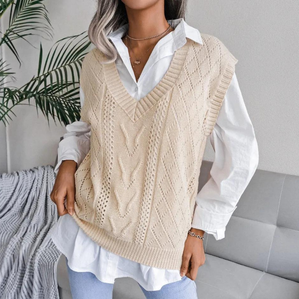 Women's V-Neck Sleeveless Sweater Vest – Sutton James Sutton James