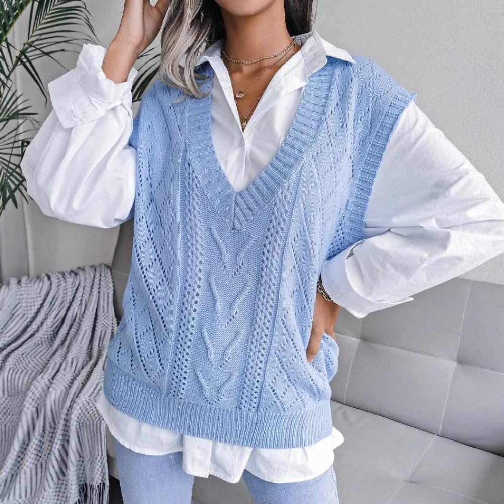 Women's V-Neck Sleeveless Sweater Vest – Sutton James Sutton James