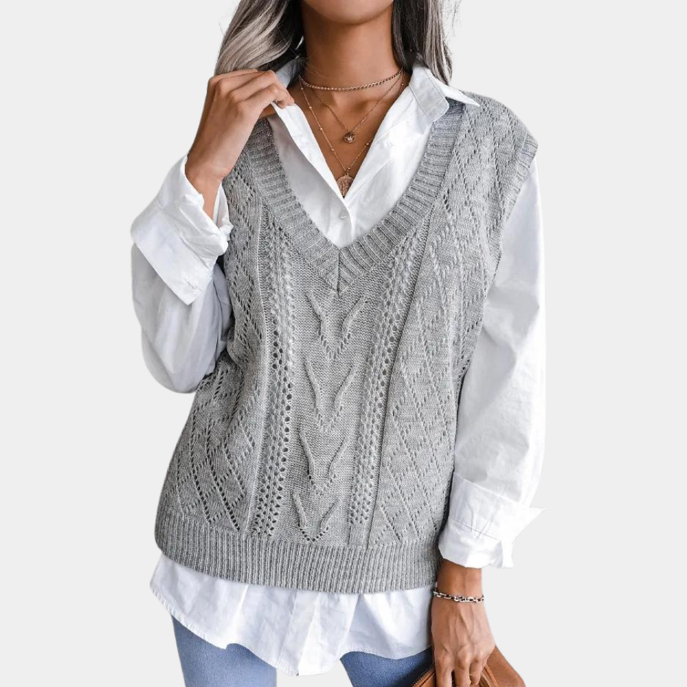 Women's V-Neck Sleeveless Sweater Vest – Sutton James Sutton James