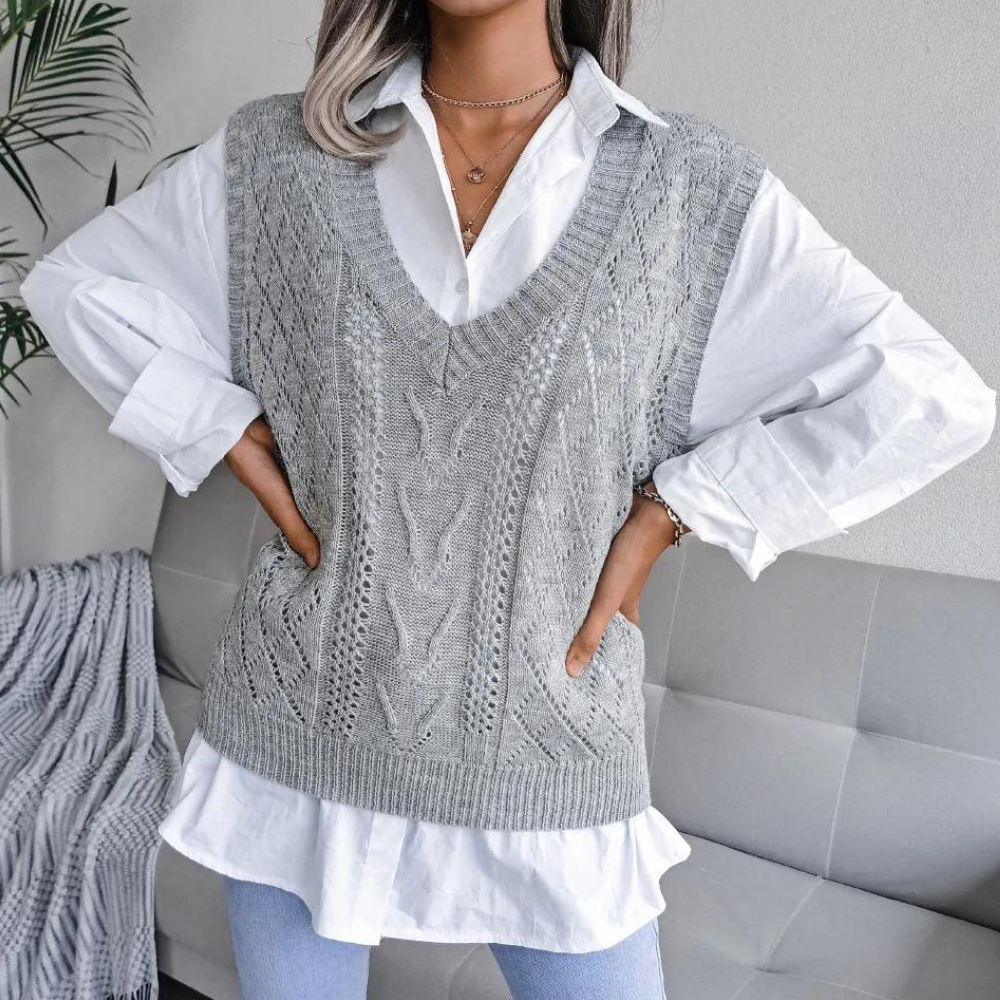 Women's V-Neck Sleeveless Sweater Vest – Sutton James Sutton James