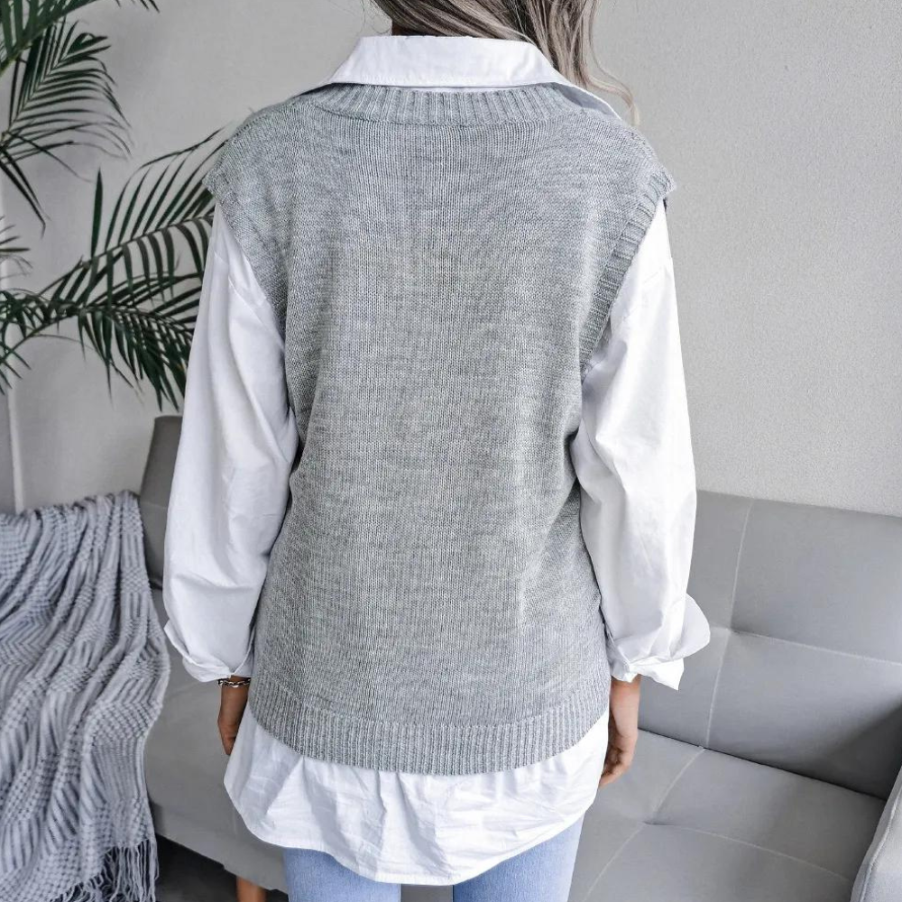 Women's V-Neck Sleeveless Sweater Vest – Sutton James Sutton James