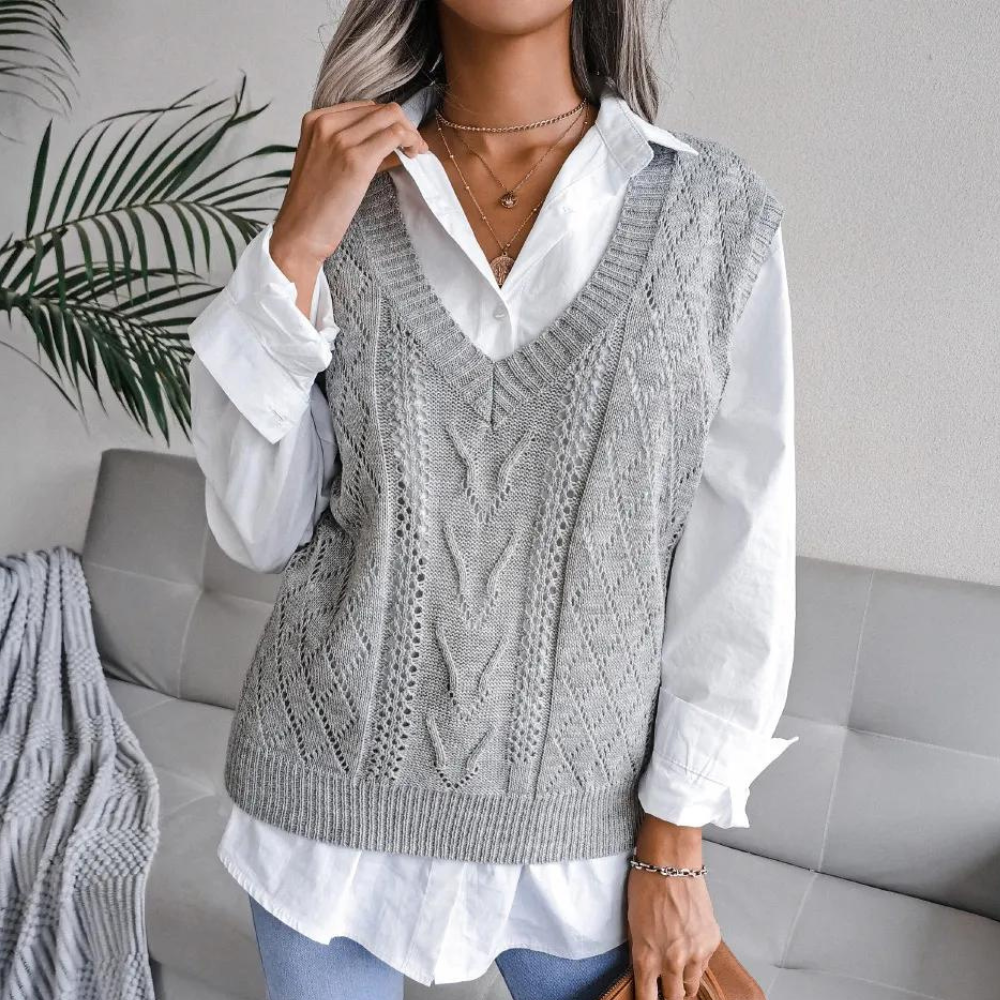 Women's V-Neck Sleeveless Sweater Vest – Sutton James Sutton James