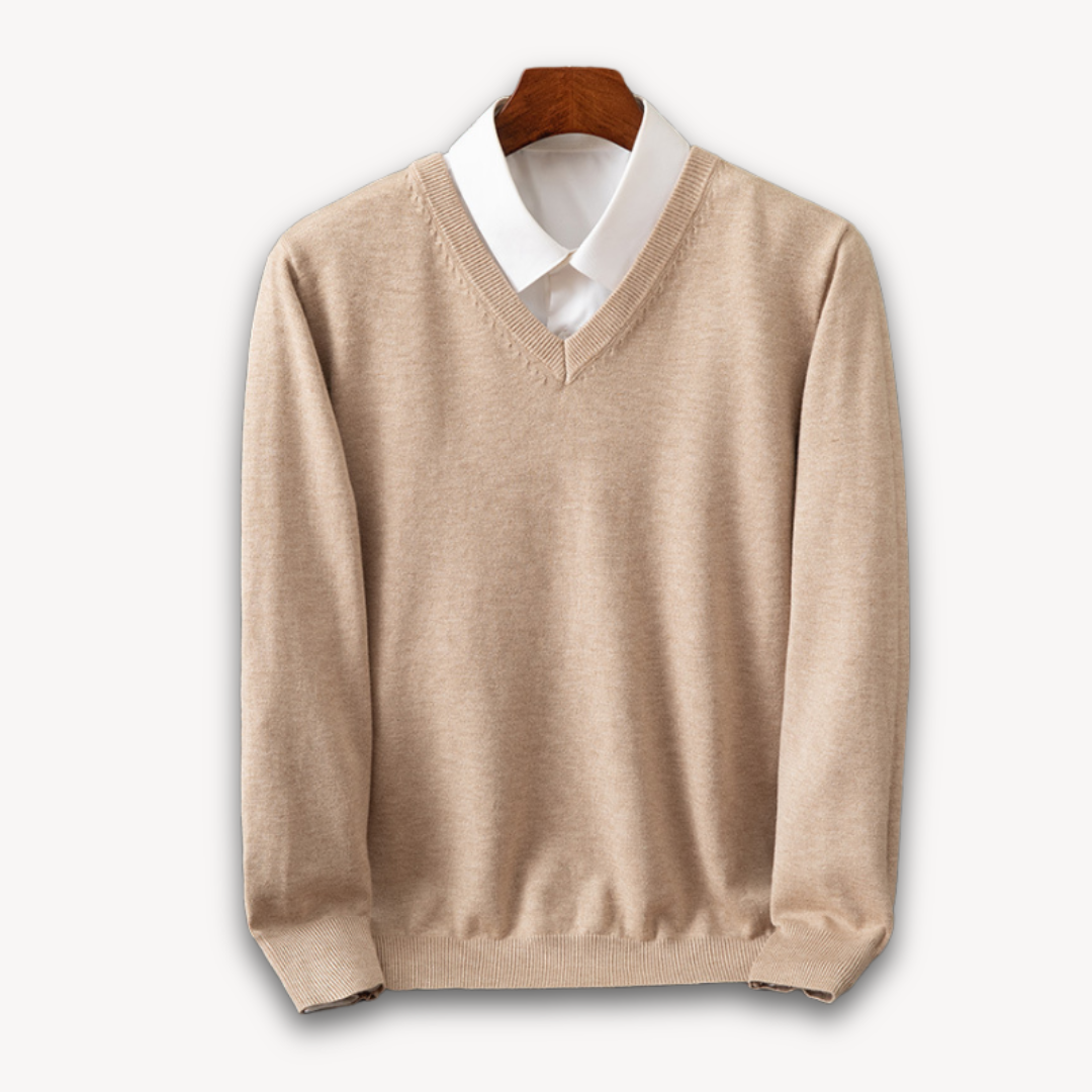 Men's Cashmere V-Neck Sweater - Slim Fit - Soft & Lightweight - Casual & Formal Wear - Adult Clothing Sutton James