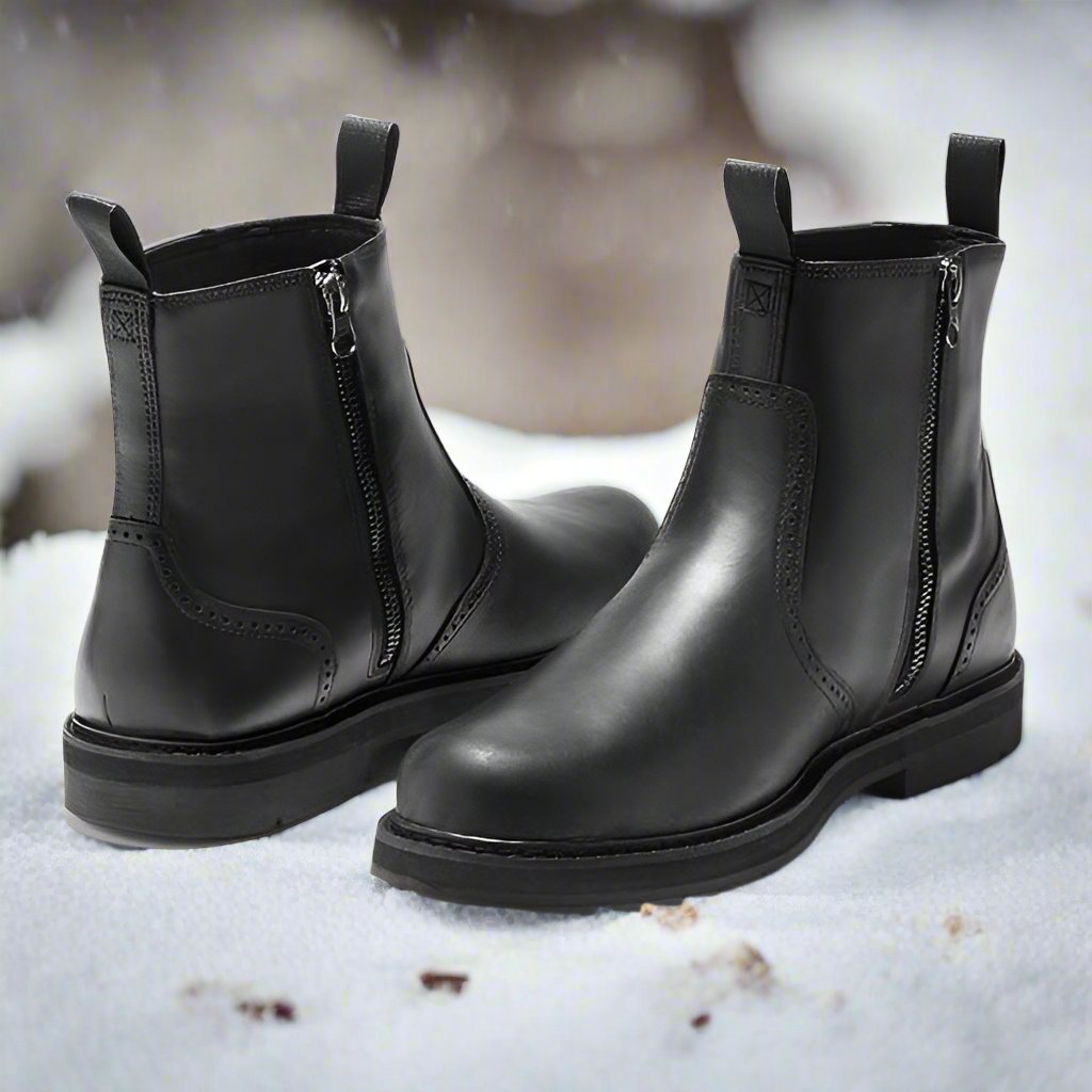 Men’s Chelsea Boots – Snug Fit – Suede-Like Texture – Elastic Sides – Rubber Sole Sutton James