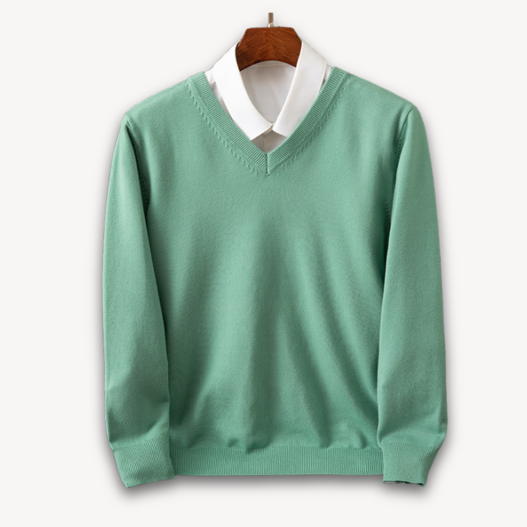 Men's Cashmere V-Neck Sweater - Slim Fit - Soft & Lightweight - Casual & Formal Wear - Adult Clothing Sutton James
