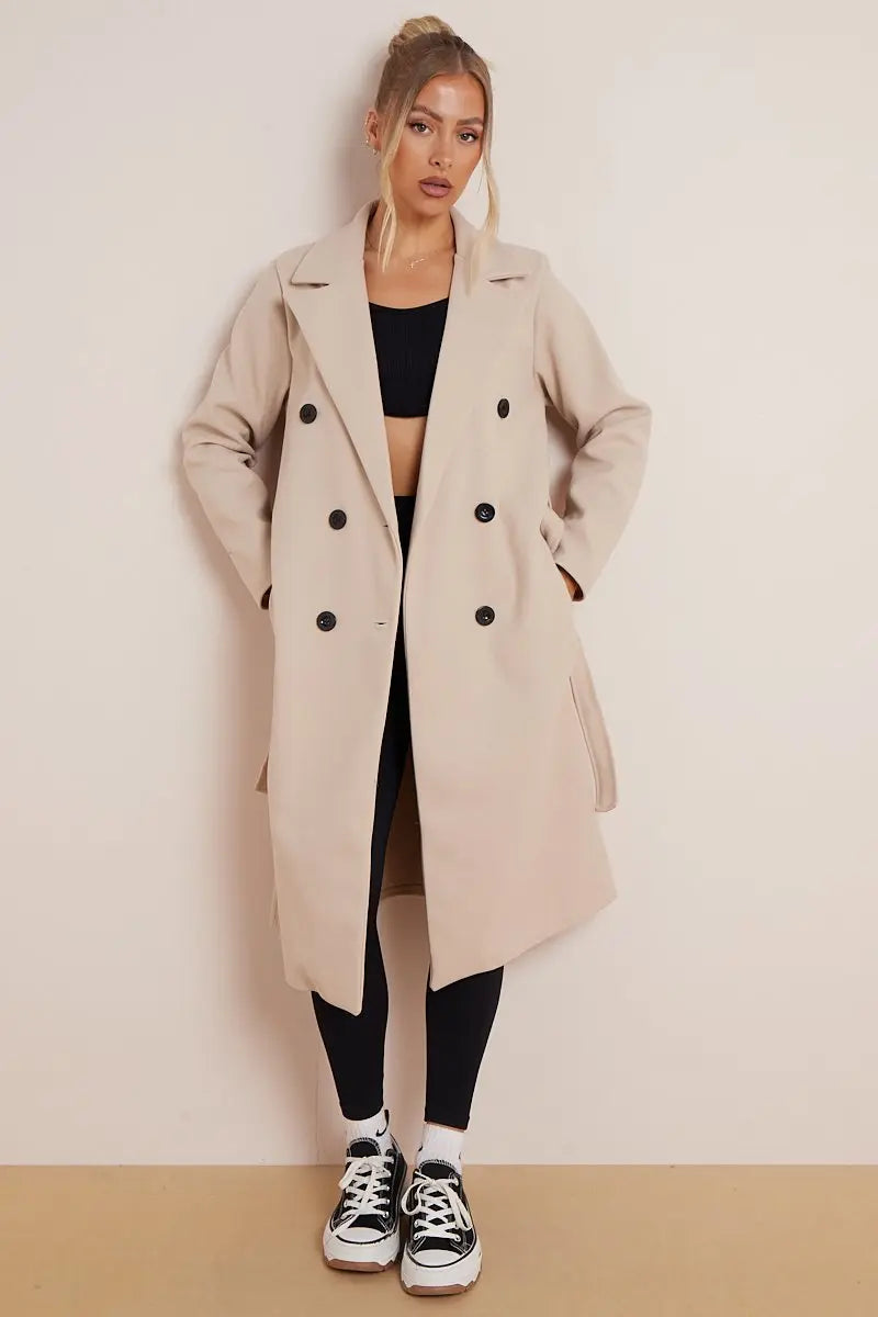 Women's Double Breasted Belted Coat – Sutton James Sutton James