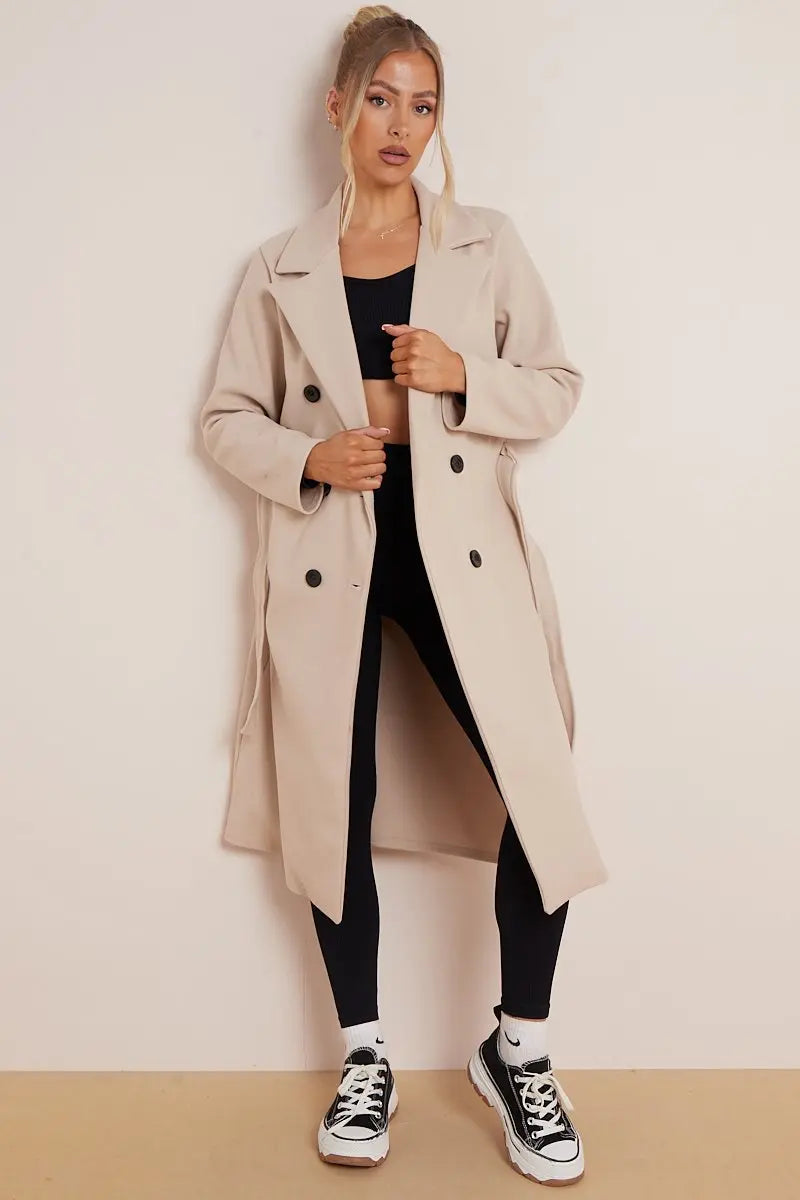 Women's Double Breasted Belted Coat – Sutton James Sutton James