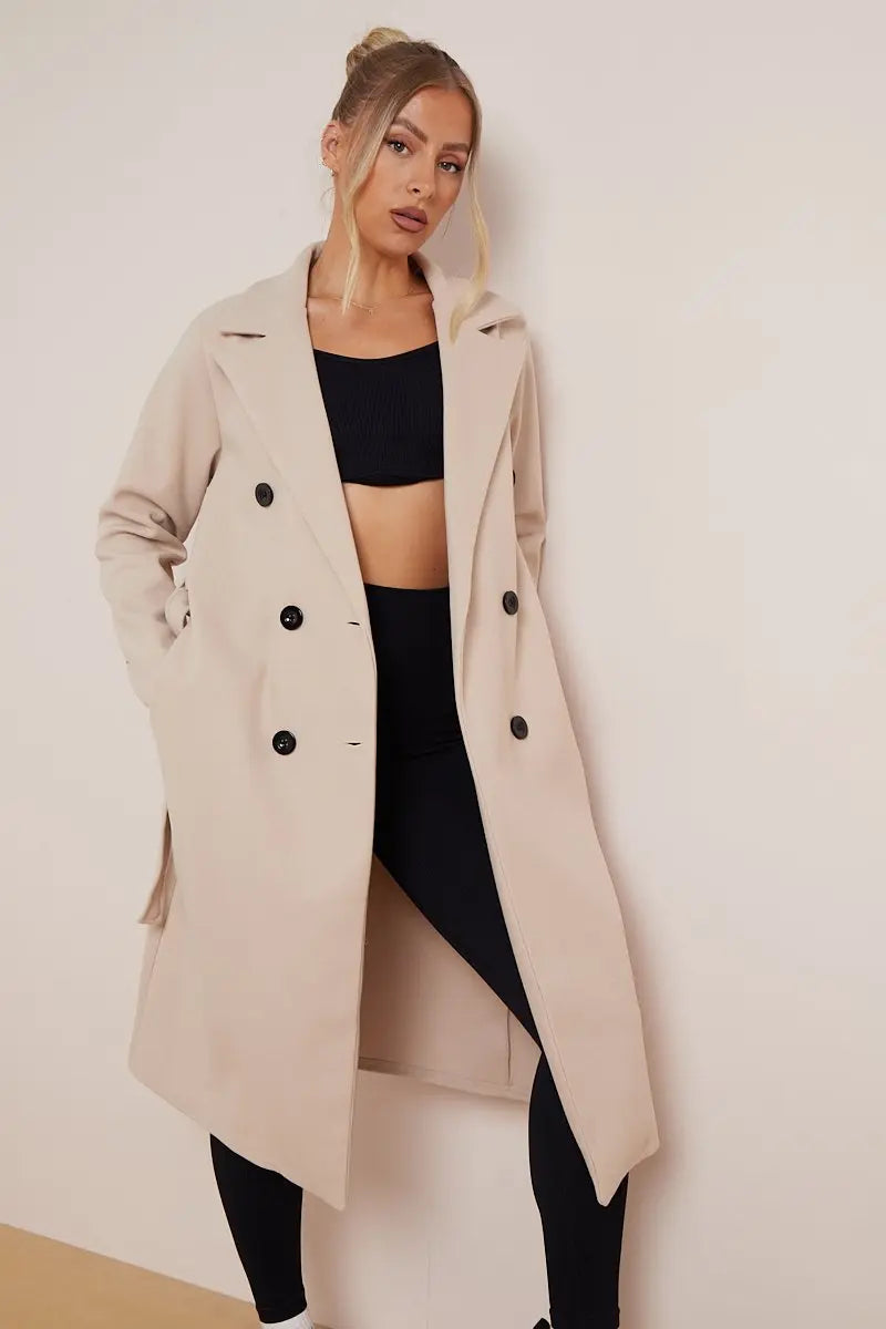 Women's Double Breasted Belted Coat – Sutton James Sutton James