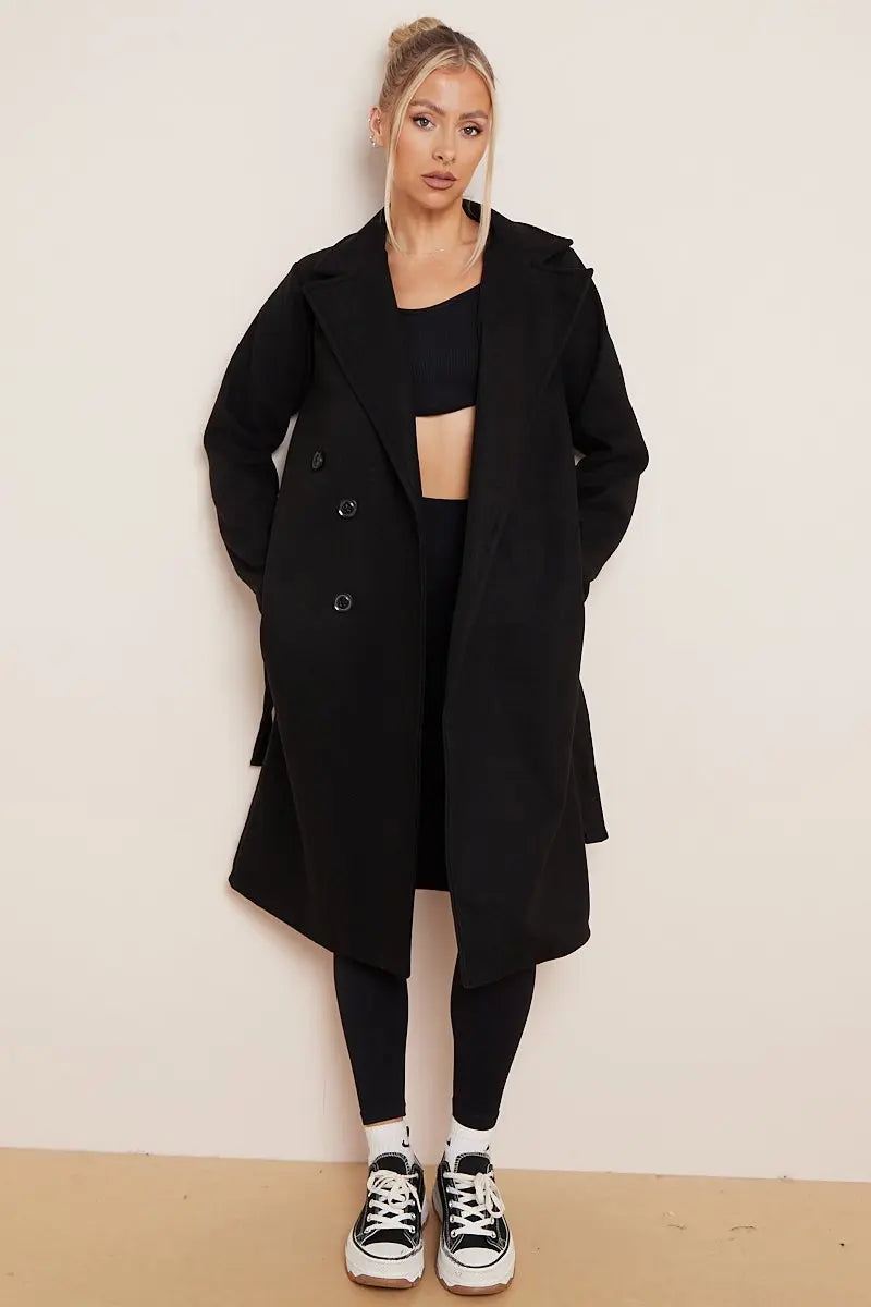 Women's Double Breasted Belted Coat – Sutton James Sutton James