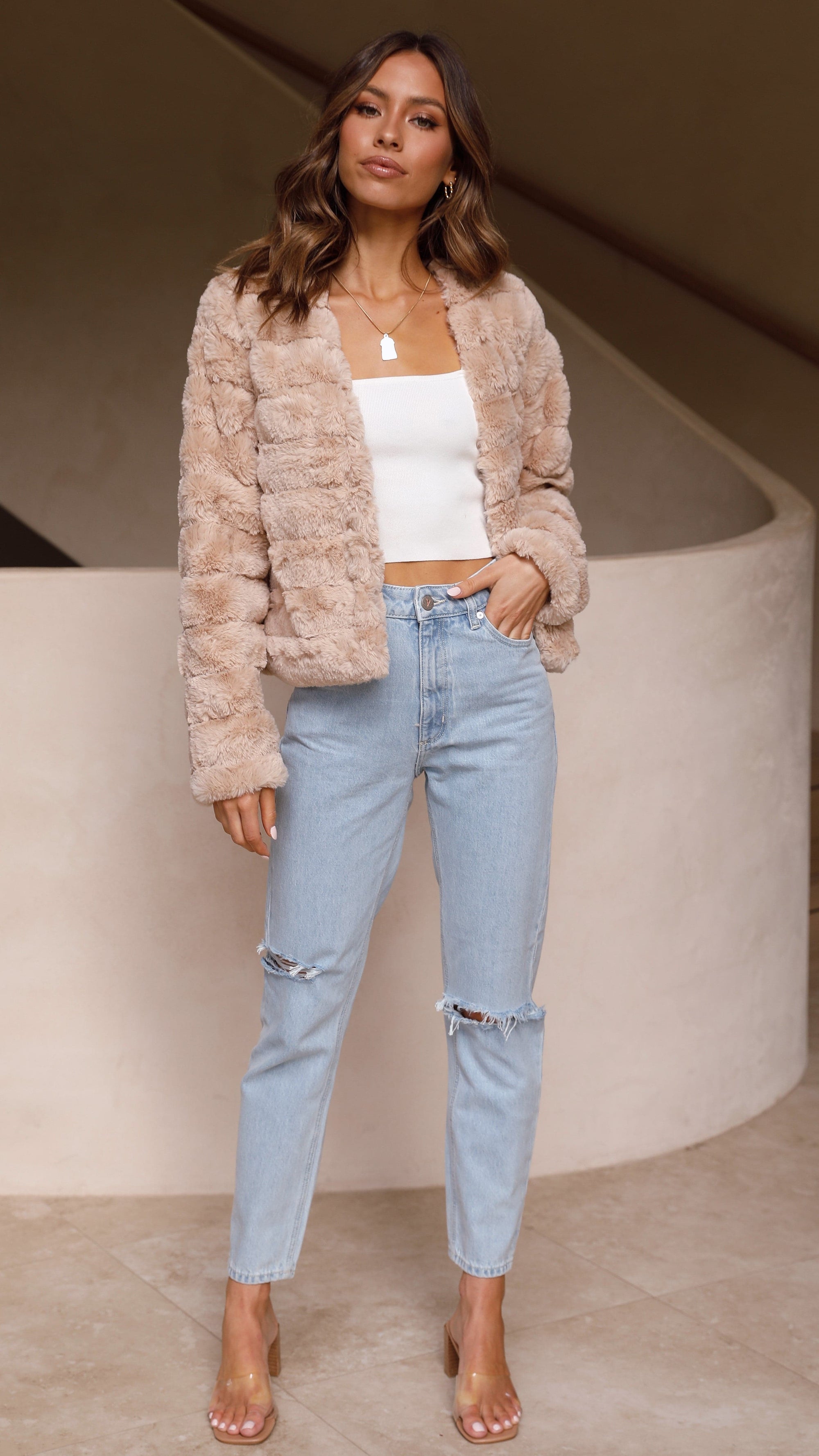 Women's Cropped Faux Fur Jacket – Sutton James Sutton James