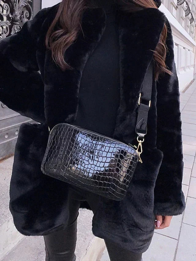 Women's Faux Fur Long Open Front Coat – Sutton James Sutton James