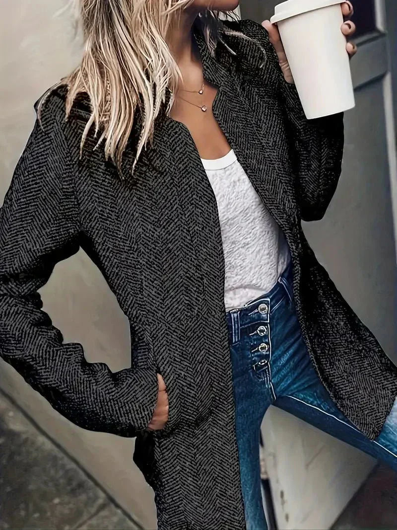 Women's Long Open Front Casual Coat – Sutton James Sutton James