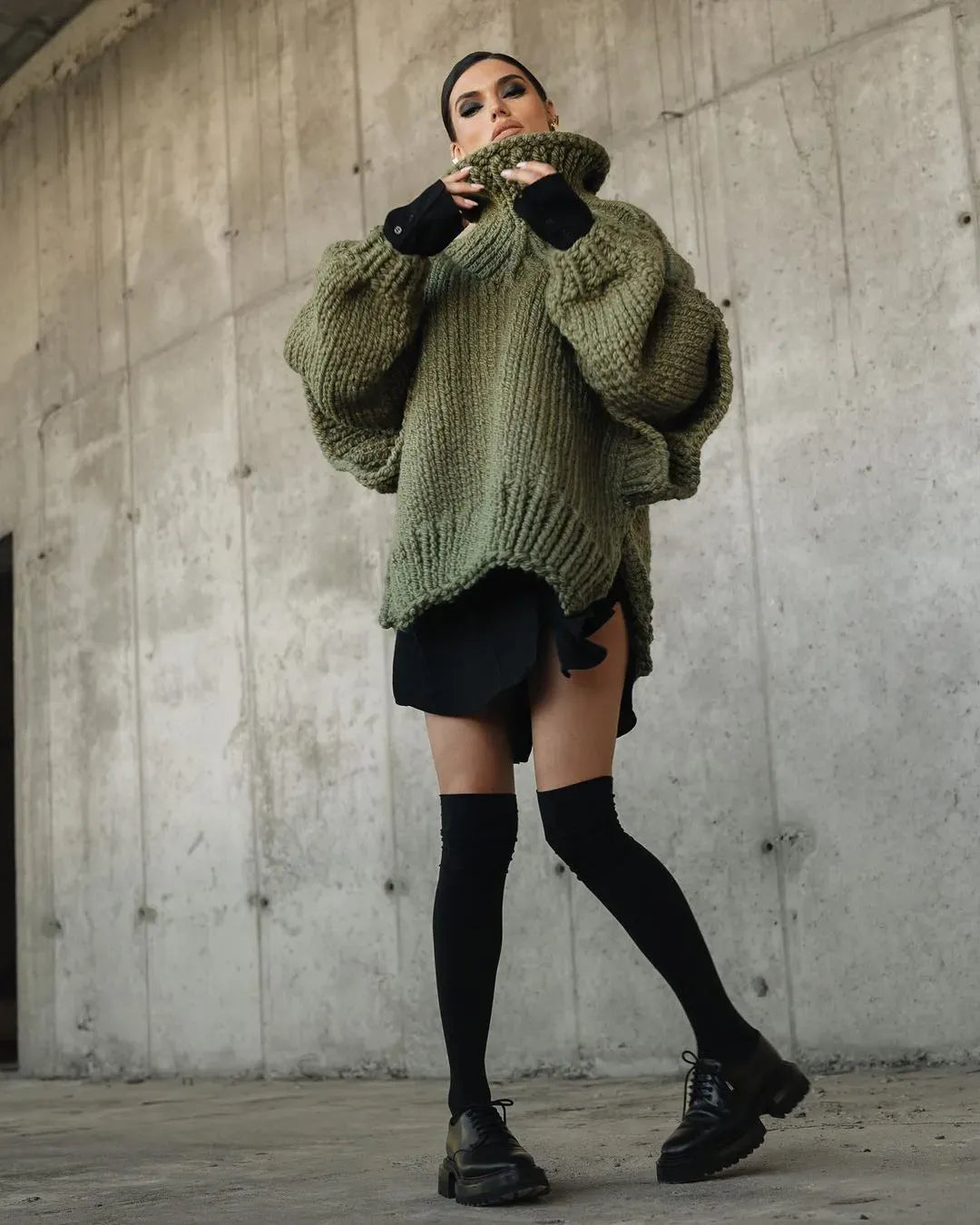 Women's Oversized Chunky Knit Sweater Dress – Sutton James Sutton James