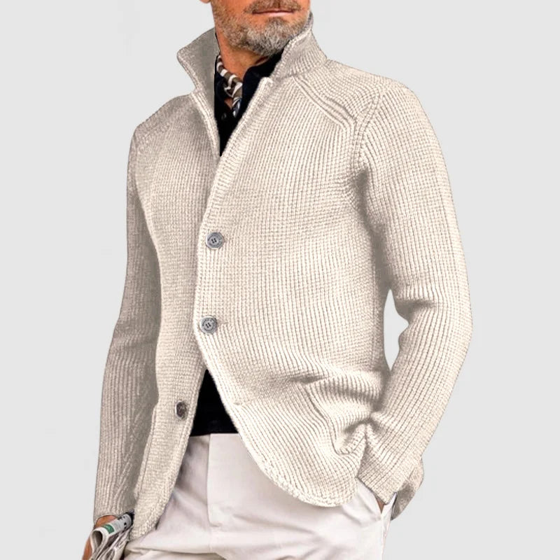Men's Knitted Cardigan - Classic Button-Up Sweater with Ribbed Design for Sophisticated Style Sutton James
