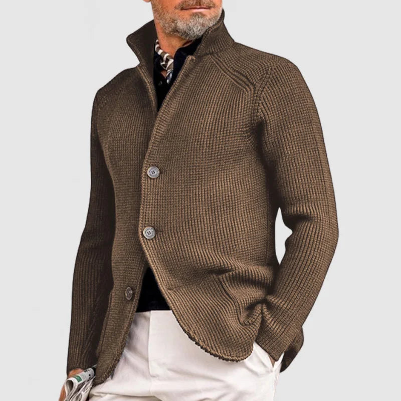 Men's Knitted Cardigan - Classic Button-Up Sweater with Ribbed Design for Sophisticated Style Sutton James