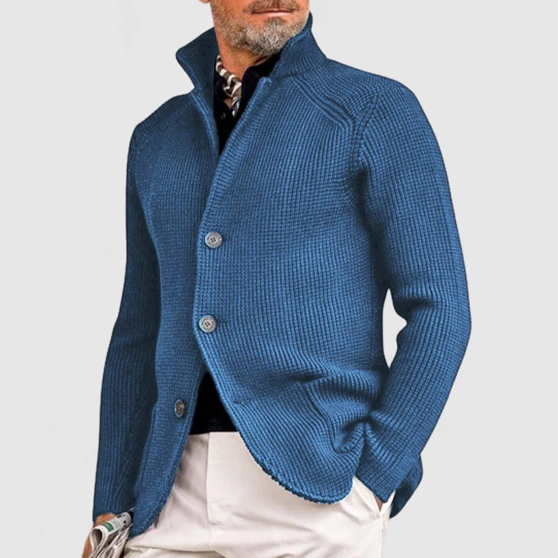 Men's Knitted Cardigan - Classic Button-Up Sweater with Ribbed Design for Sophisticated Style Sutton James