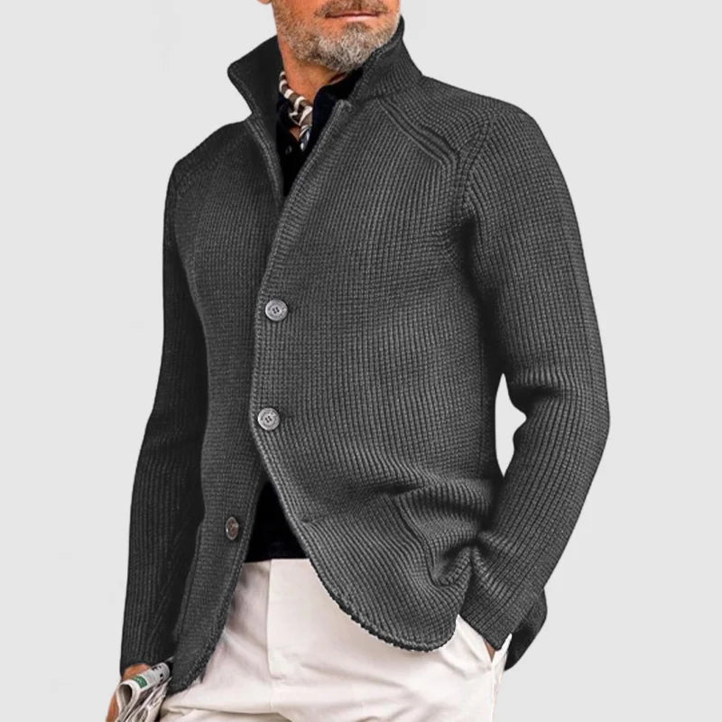 Men's Knitted Cardigan - Classic Button-Up Sweater with Ribbed Design for Sophisticated Style Sutton James