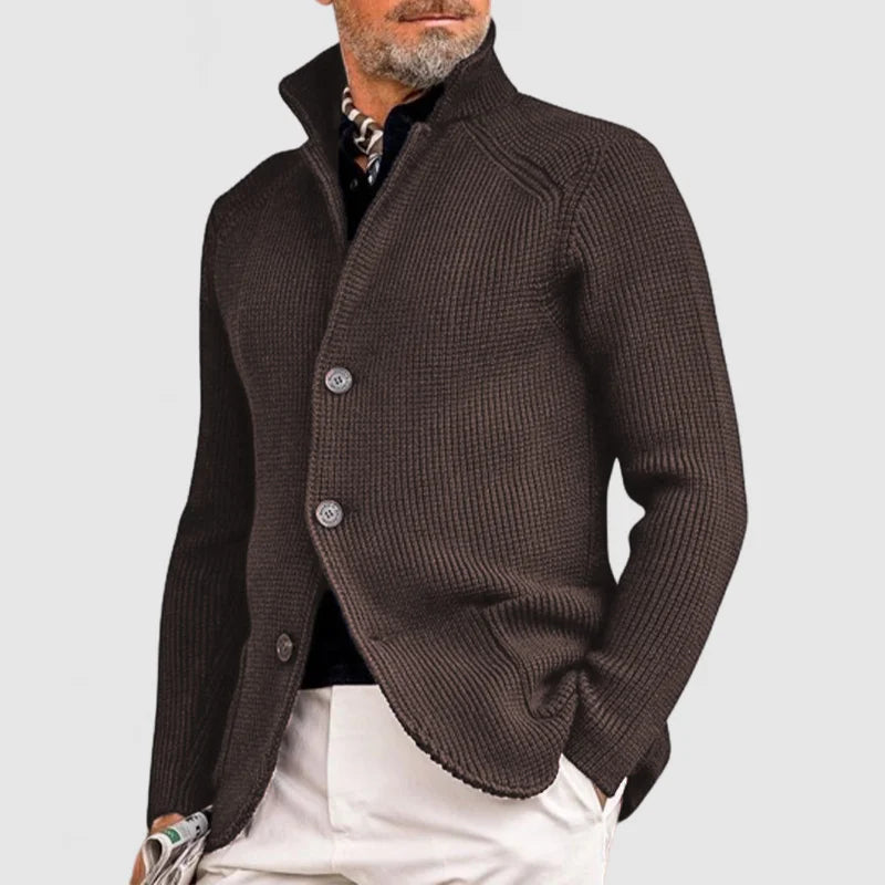 Men's Knitted Cardigan - Classic Button-Up Sweater with Ribbed Design for Sophisticated Style Sutton James