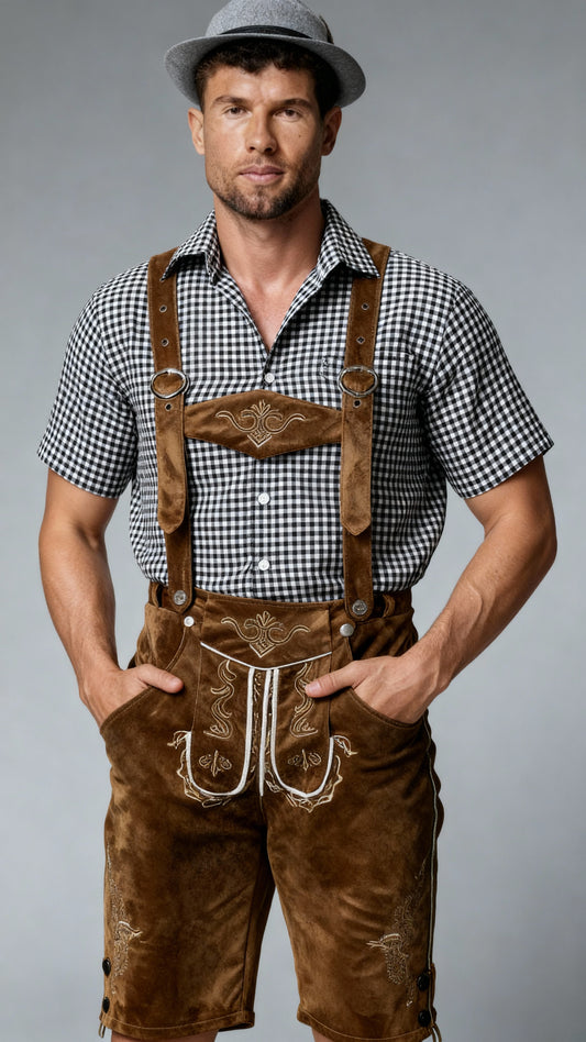 Men's Oktoberfest Leather Shorts - Oktoberfest Party Outfit
