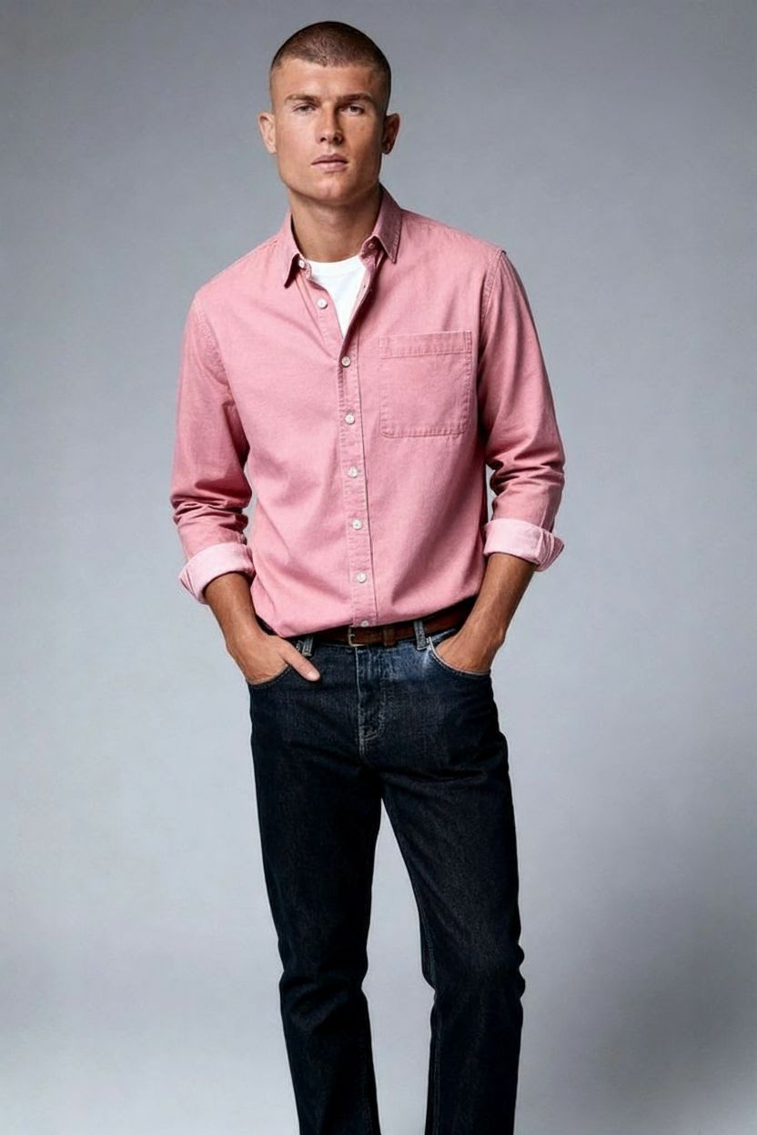 Men's Casual Denim Shirt | Soft Cotton Blend
