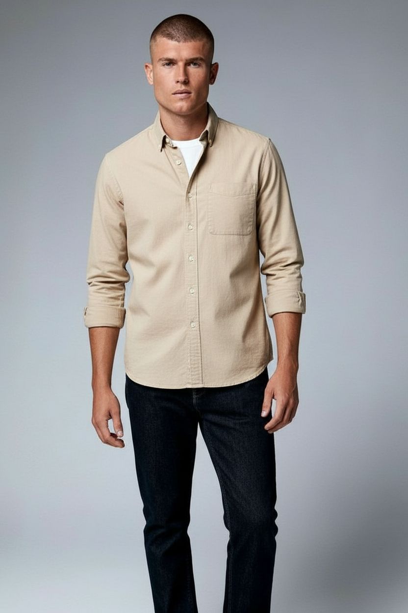 Men's Casual Denim Shirt | Soft Cotton Blend