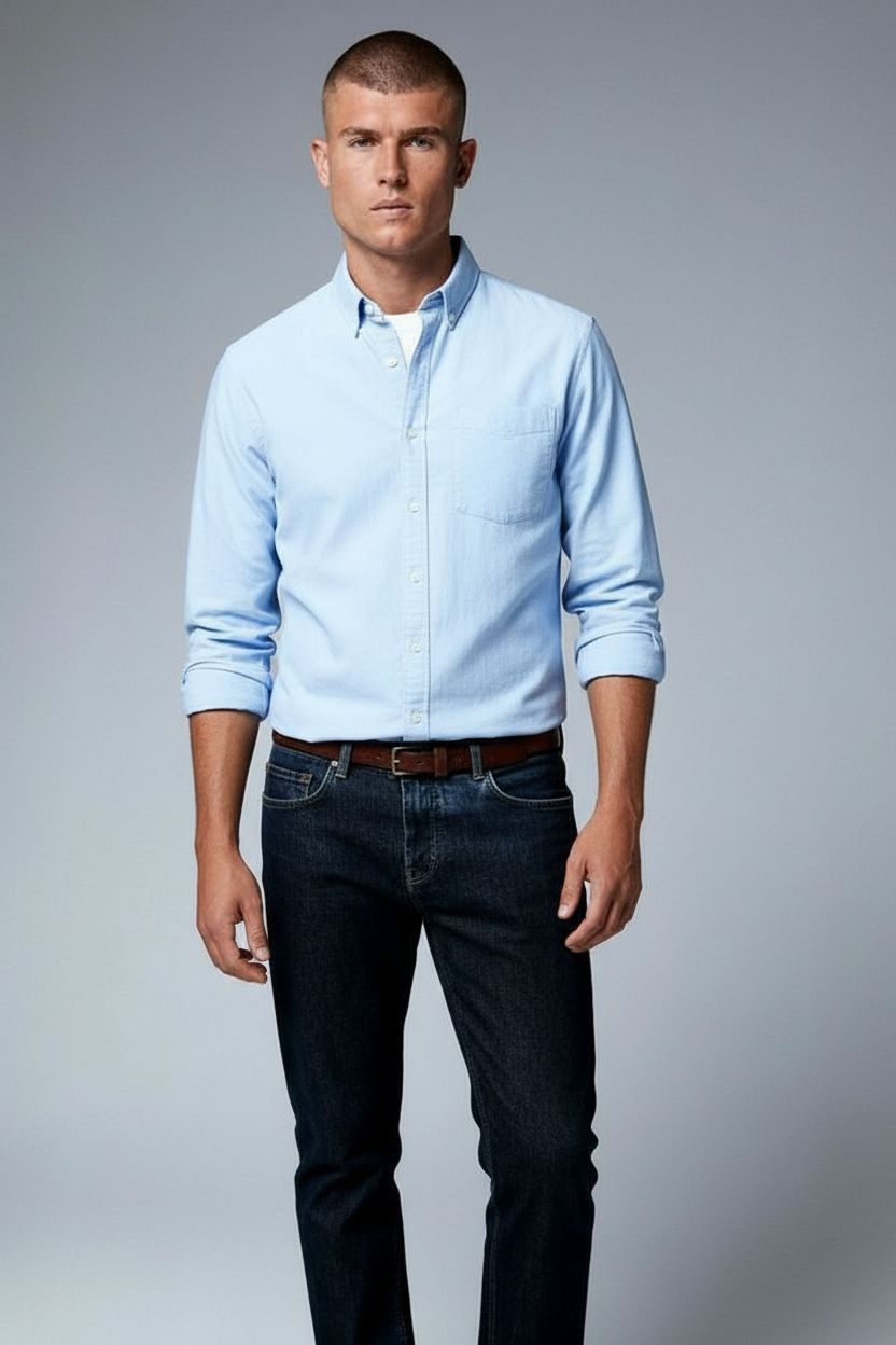 Men's Casual Denim Shirt | Soft Cotton Blend