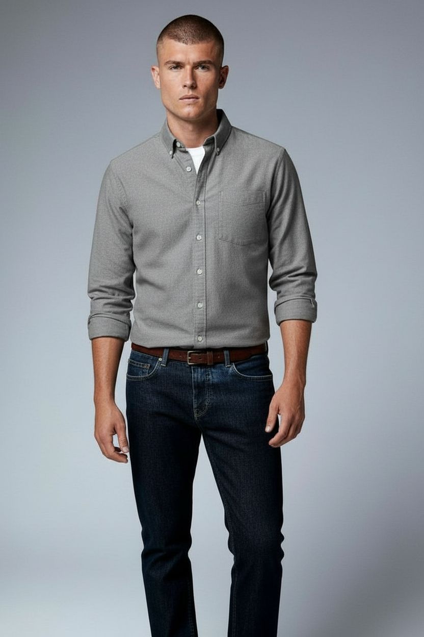 Men's Casual Denim Shirt | Soft Cotton Blend
